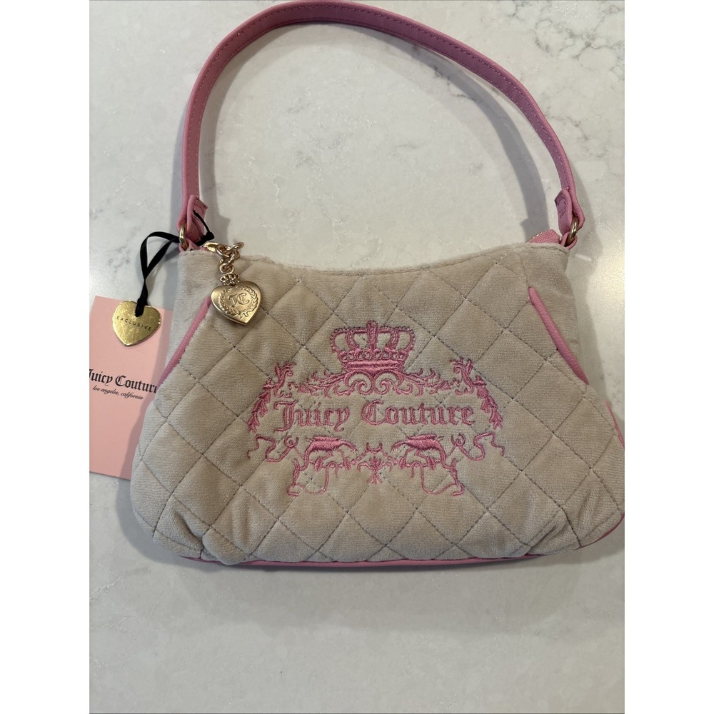 Juicy Couture Exclusive Powder Blush Juicy Tale Mini Shoulder Bag Wristlet Heart